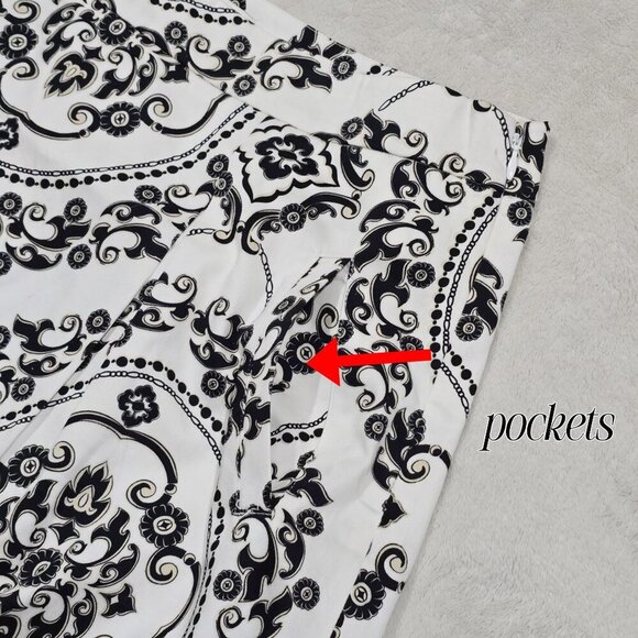 WHBM Baroque A-Line Skirt – Pleated, Lined, Pockets – NWT – Size 12 – Elegant - Picture 4 of 11